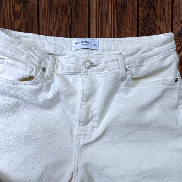 JUST BLACK DENIM White Stretch Jeans Stitch Fix Straight Leg Mid Rise 12 / 31 - Picture 4 of 6